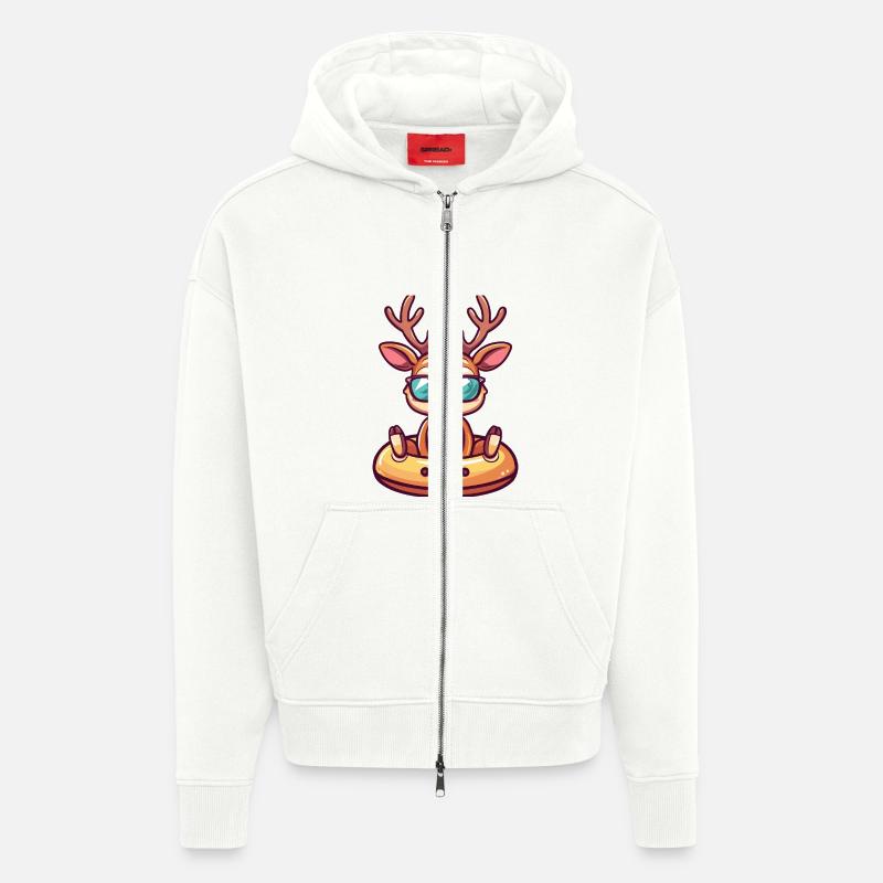 Hirsch Comic Cool - Zip Hoodie - made by SPREAD - OFF WHITE