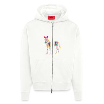A Touch of Madness - Zebra - Color your Life ! - Zip Hoodie - made by SPREAD - OFF WHITE - Front