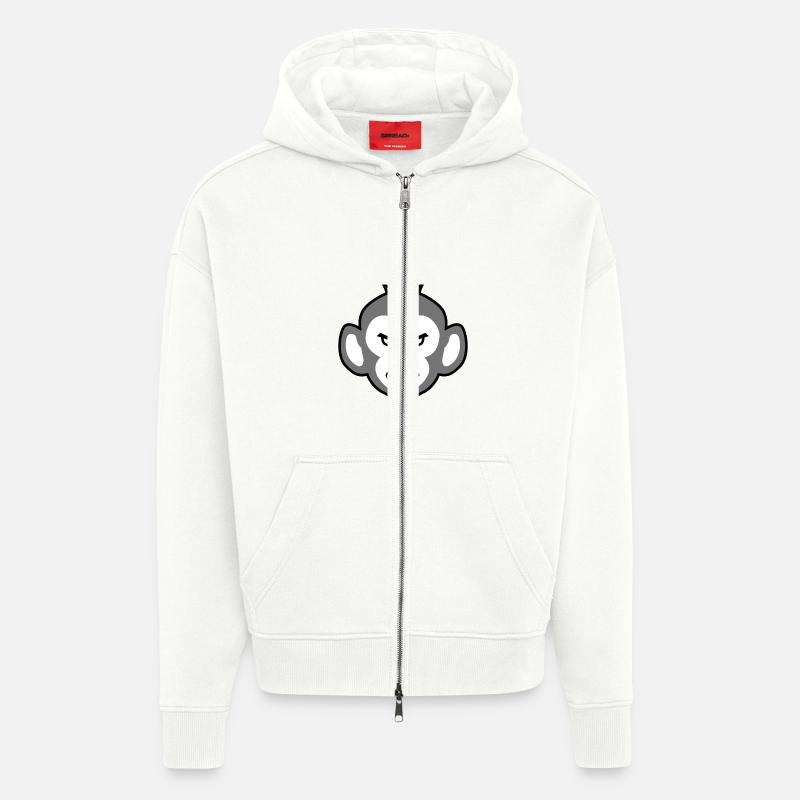 Grumpy Monkey - Zip Hoodie - made by SPREAD - OFF WHITE