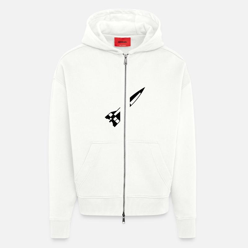 A4 Rakete einfarbig schwarz - Zip Hoodie - made by SPREAD - OFF WHITE