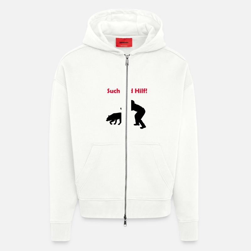 such_und_hilf_cb - Zip Hoodie - made by SPREAD - OFF WHITE