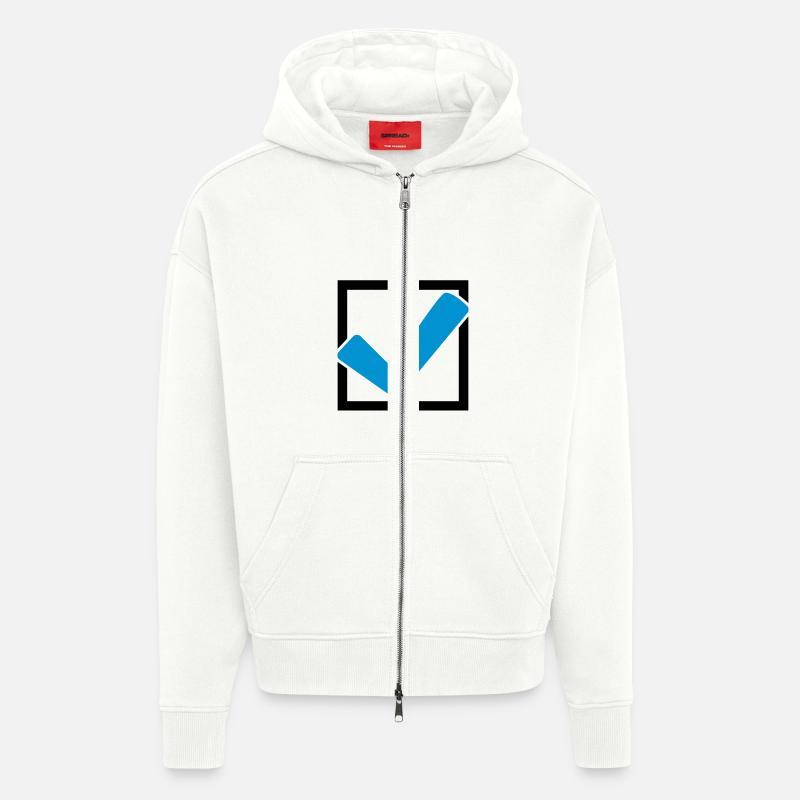 Rectangular hook logo - Zip Hoodie - made by SPREAD - OFF WHITE