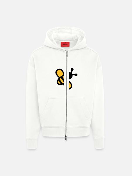 Bee - Zip Hoodie - made by SPREAD - OFF WHITE