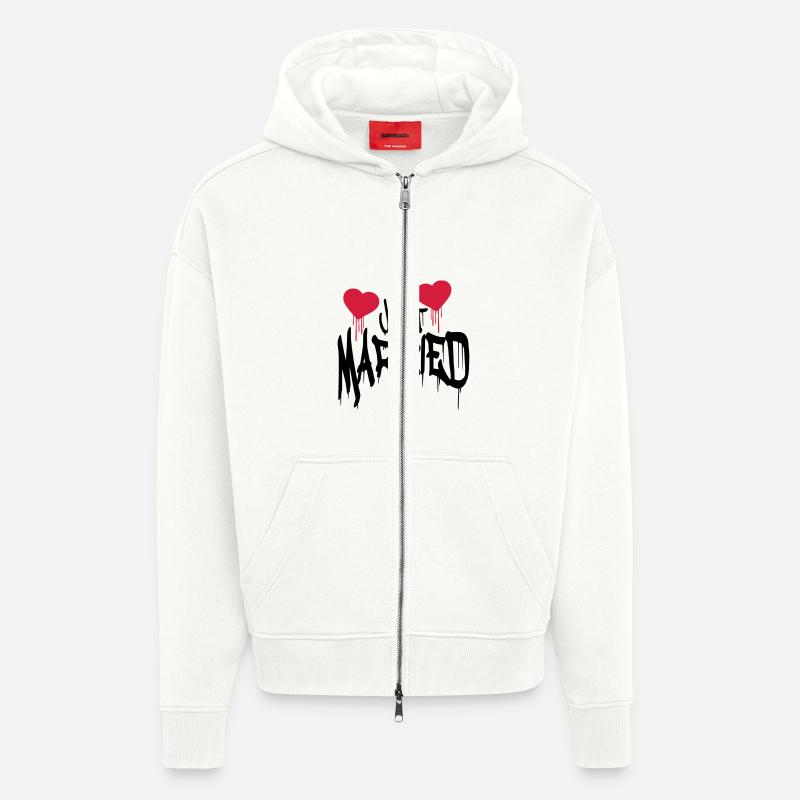 Just married Logo funny herzblut - Zip Hoodie - made by SPREAD - OFF WHITE