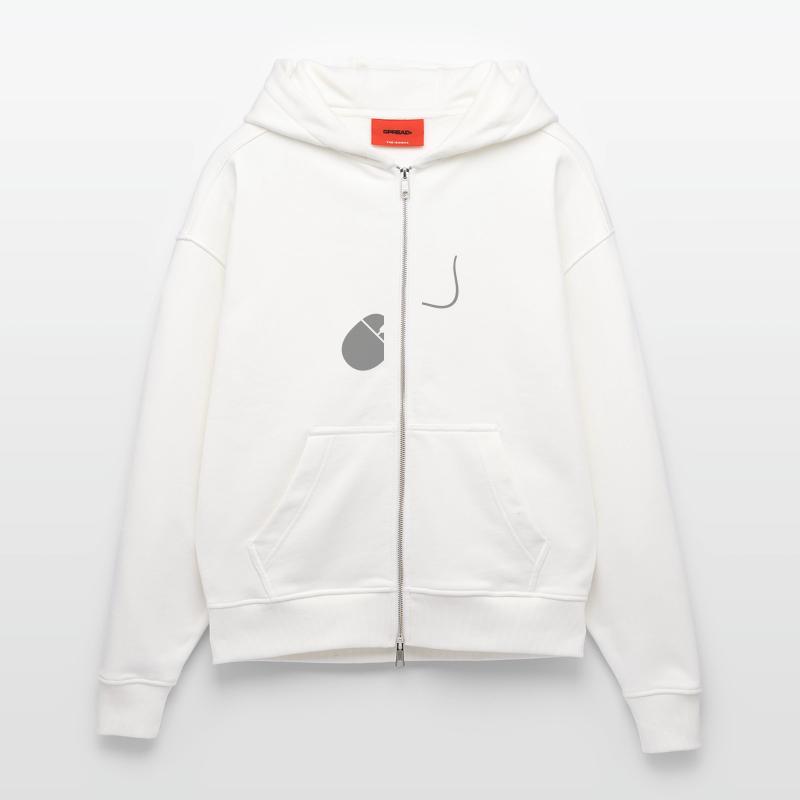 control cool design mouse click computer cable pc Zip Hoodie - made by SPREAD