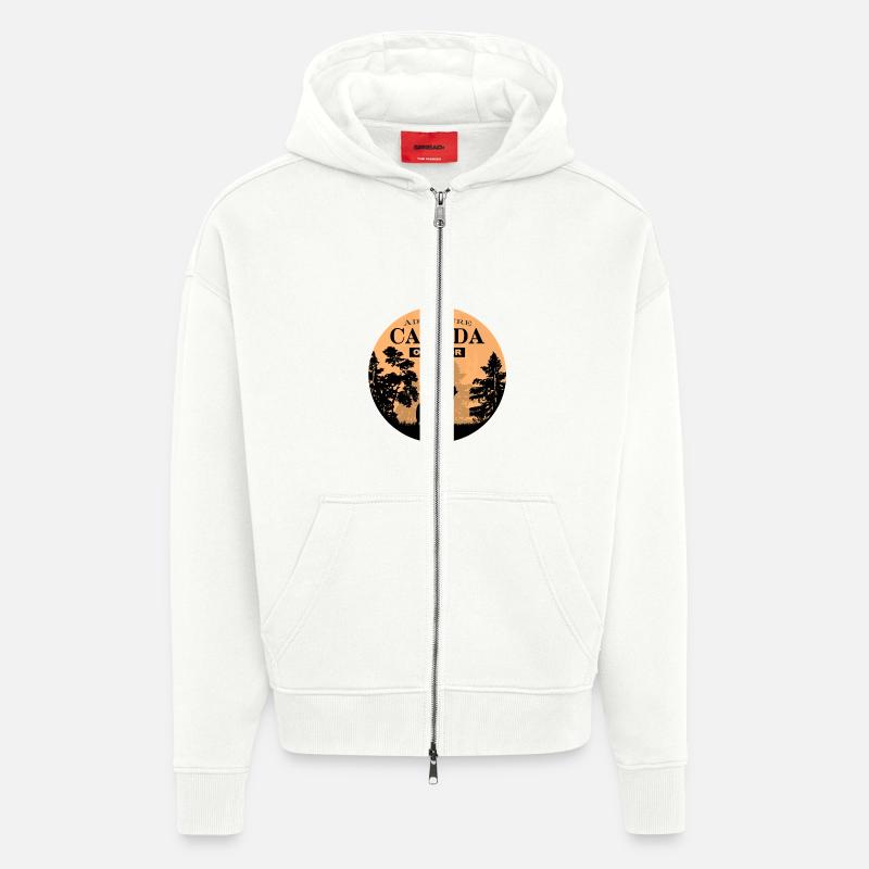 Canada - Wolf - Zip Hoodie - made by SPREAD - OFF WHITE