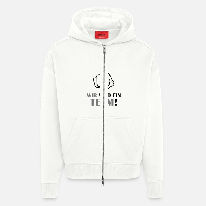 faust_wir_sind_ein_team_2 - Zip Hoodie - made by SPREAD - OFF WHITE
