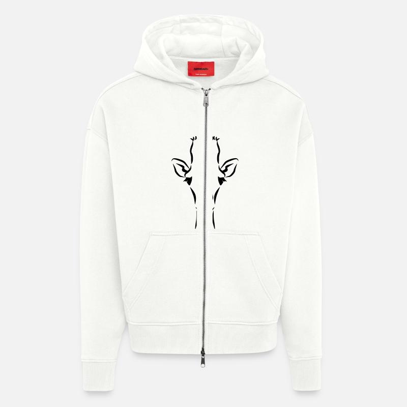 Girafe - Veste à capuche bio épaisse oversize fabriqué en UE - OFF WHITE