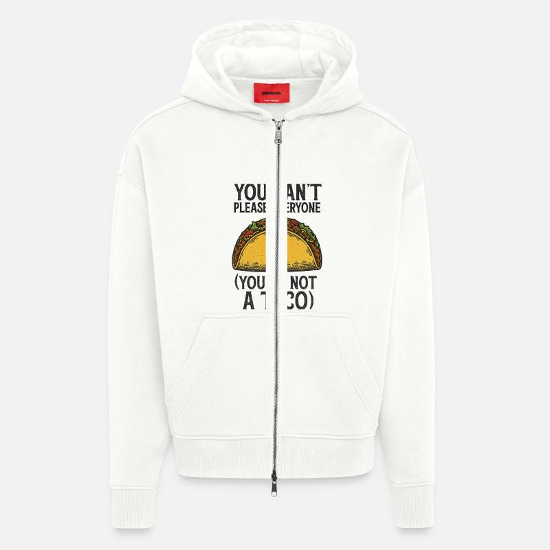 Vous n’êtes pas un taco - Veste à capuche bio épaisse oversize fabriqué en UE - OFF WHITE