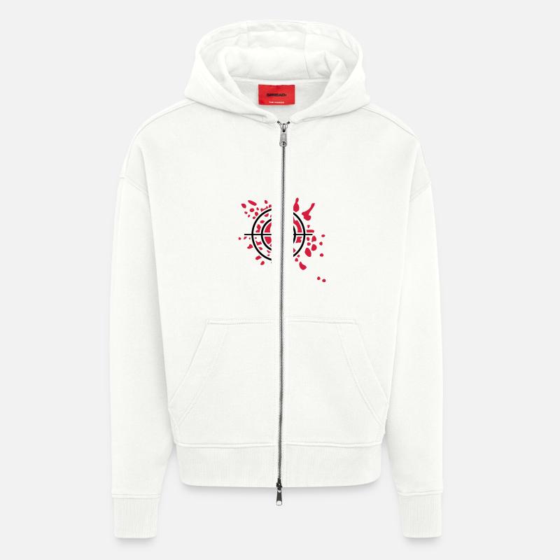 Fadenkreuz Treffer - Zip Hoodie - made by SPREAD - OFF WHITE