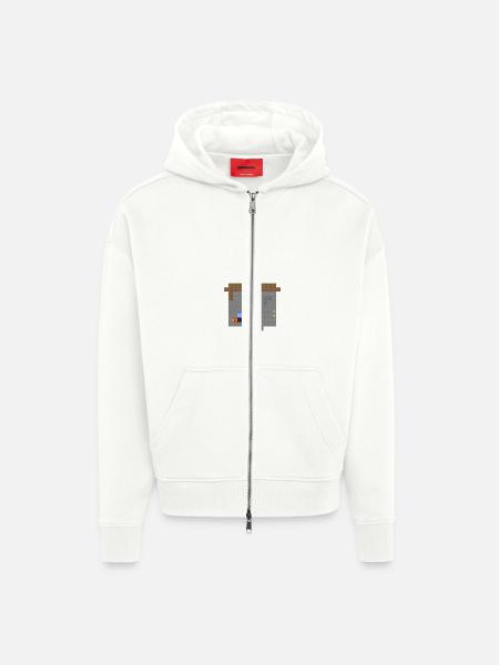  World Querschnitt - Zip Hoodie - made by SPREAD - OFF WHITE