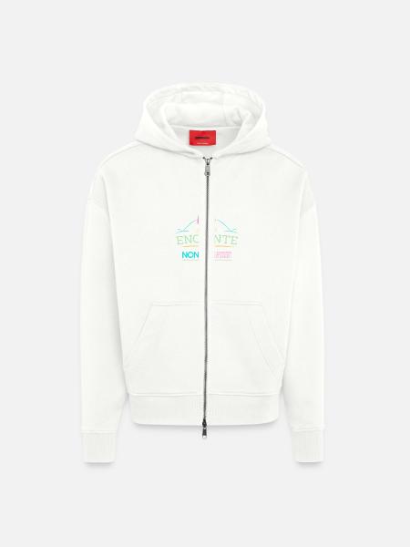 Oui je suis enceinte - Veste à capuche bio épaisse oversize fabriqué en UE - OFF WHITE
