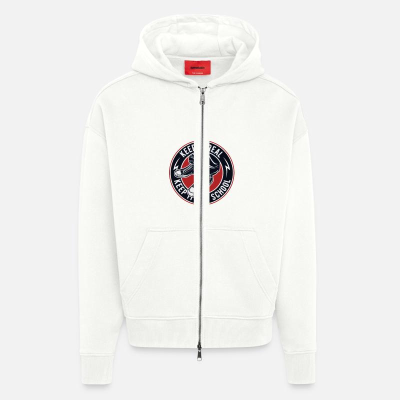 Keep It Old School - Zip Hoodie - made by SPREAD - OFF WHITE