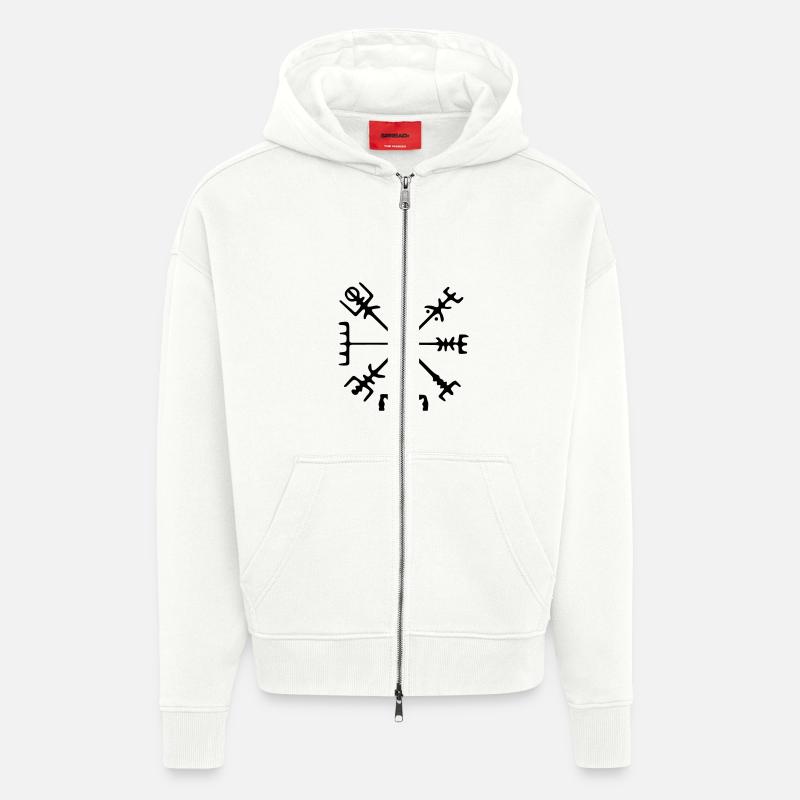 Viking compass - Zip Hoodie - made by SPREAD - OFF WHITE