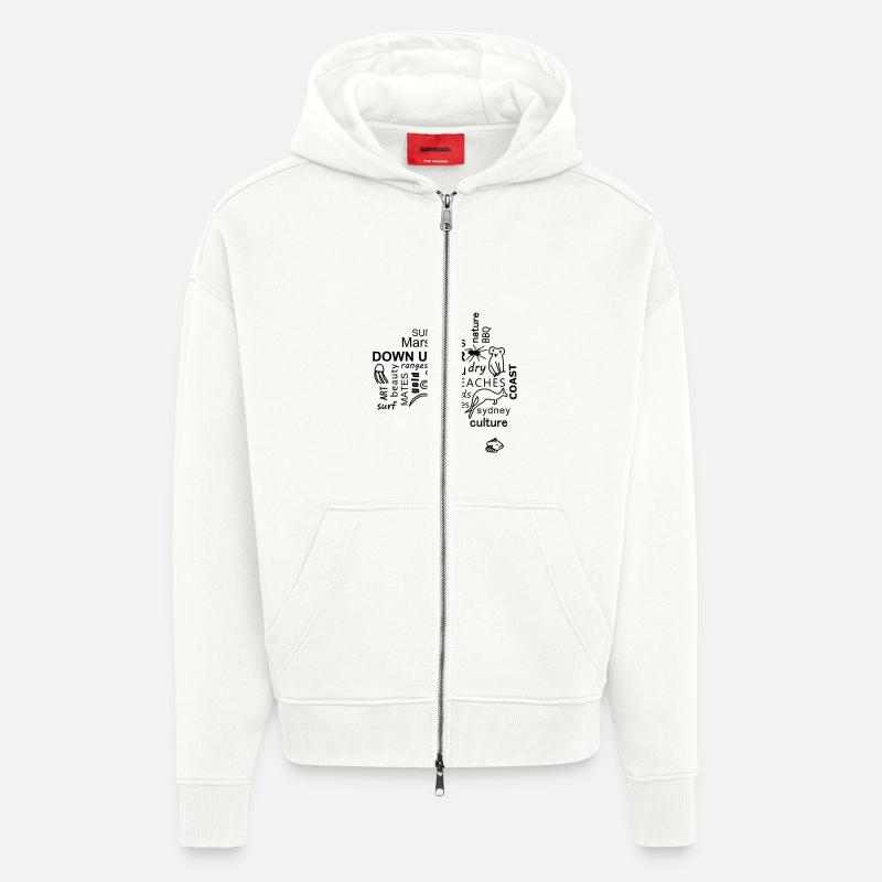 australia word cloud - Zip Hoodie - made by SPREAD - OFF WHITE