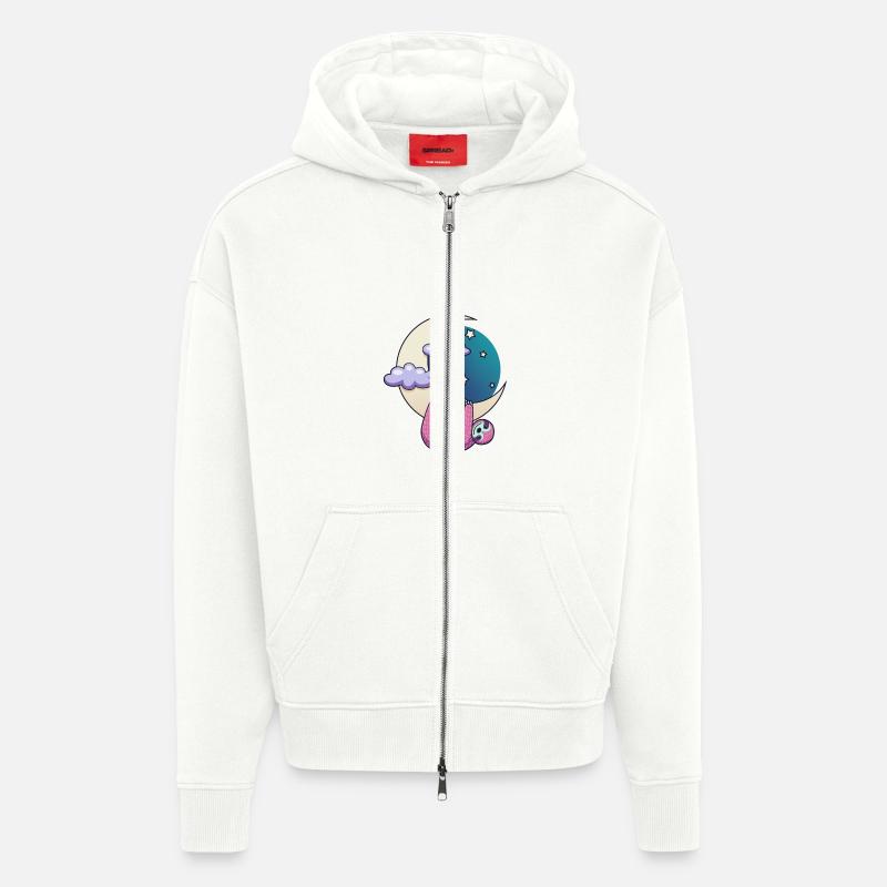 moon sloth - Zip Hoodie - made by SPREAD - OFF WHITE