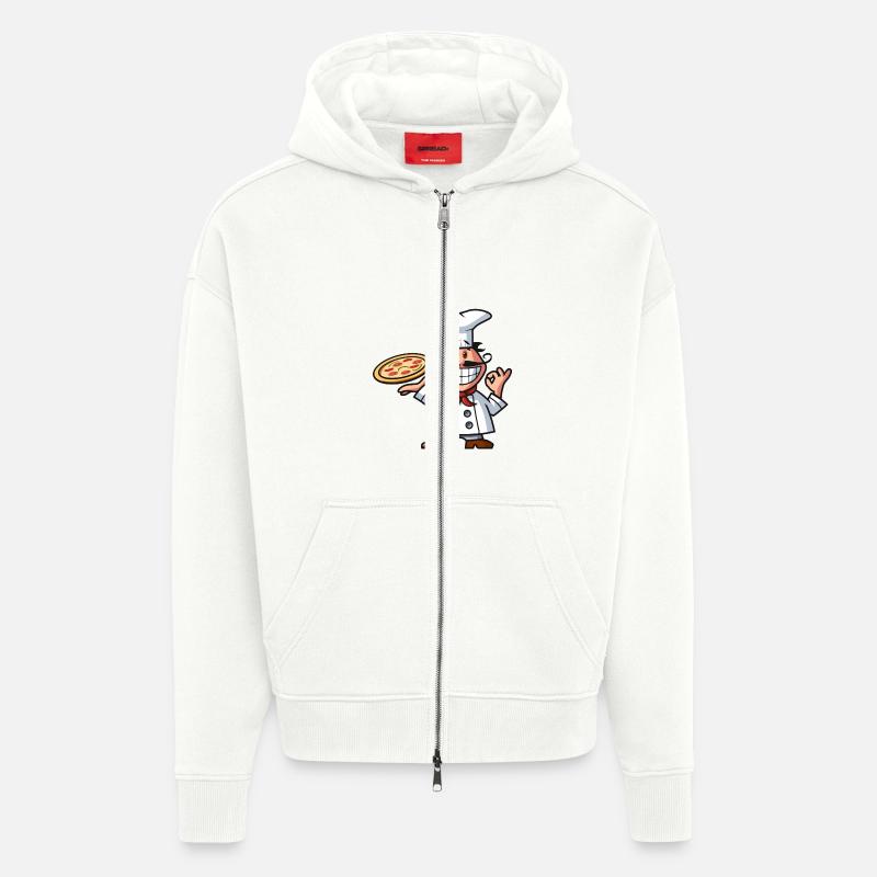 vl082b_pizzabaecker_4c - Zip Hoodie - made by SPREAD - OFF WHITE