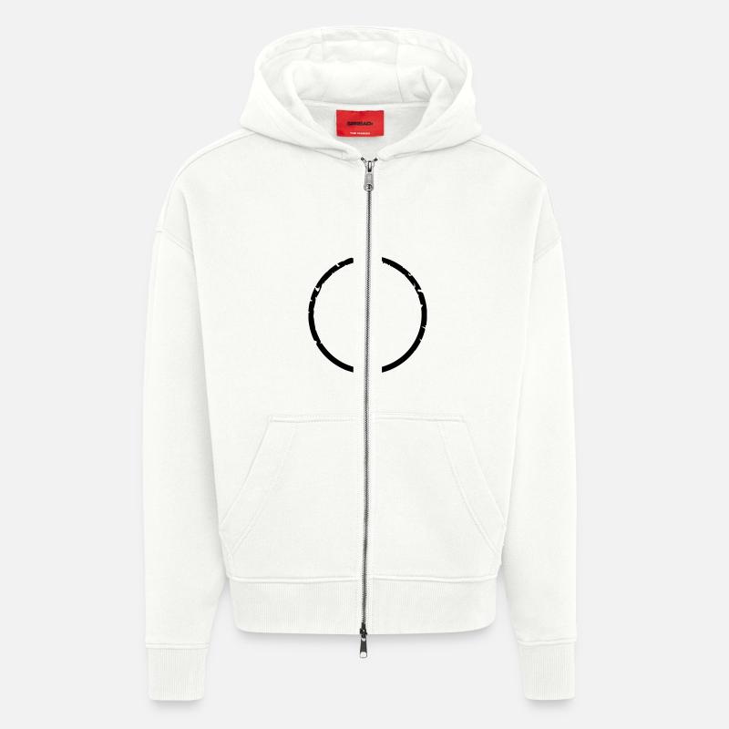 stamp round circle blank - Zip Hoodie - made by SPREAD - OFF WHITE