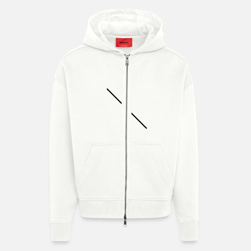 line - Veste à capuche bio épaisse oversize fabriqué en UE - OFF WHITE