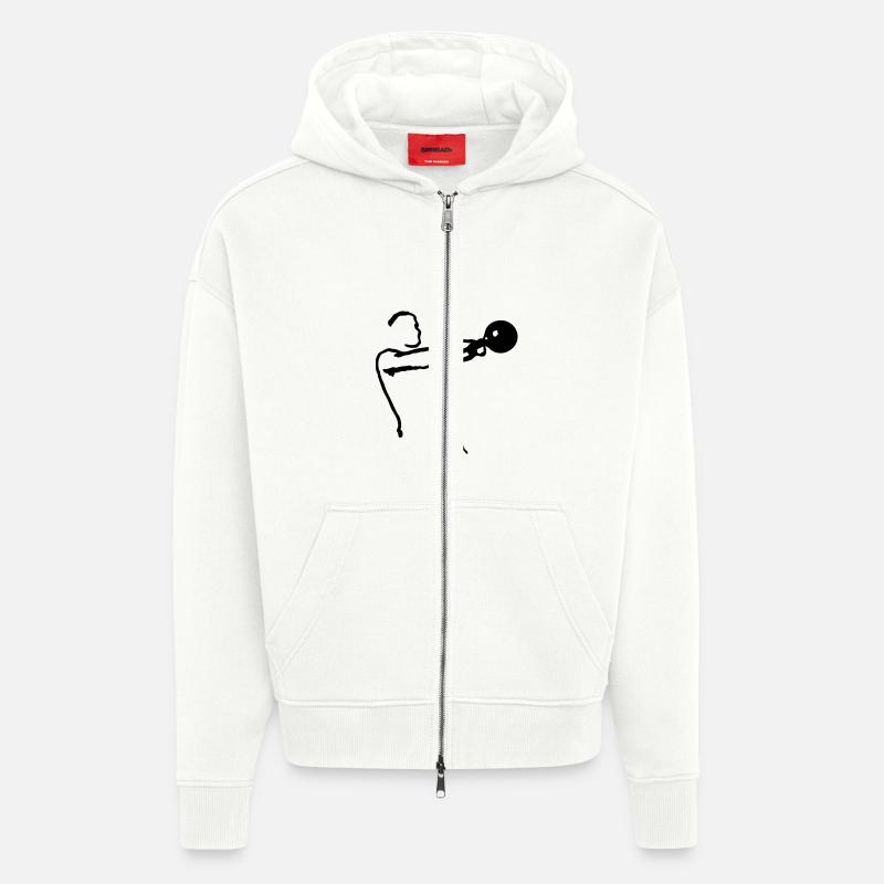 Kettlebell Swing klein - Zip Hoodie - made by SPREAD - OFF WHITE
