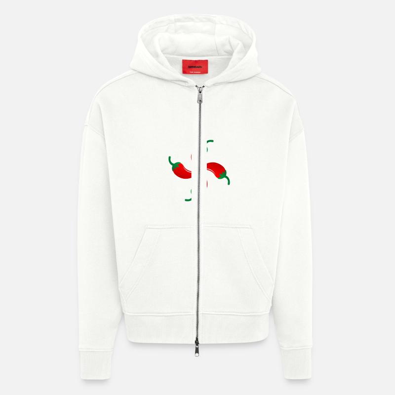 Quer Espelette Basken - Zip Hoodie - made by SPREAD - OFF WHITE