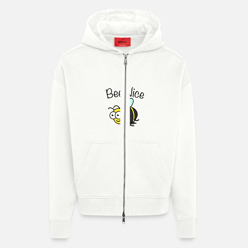 bee nice - Zip Hoodie - made by SPREAD - OFF WHITE