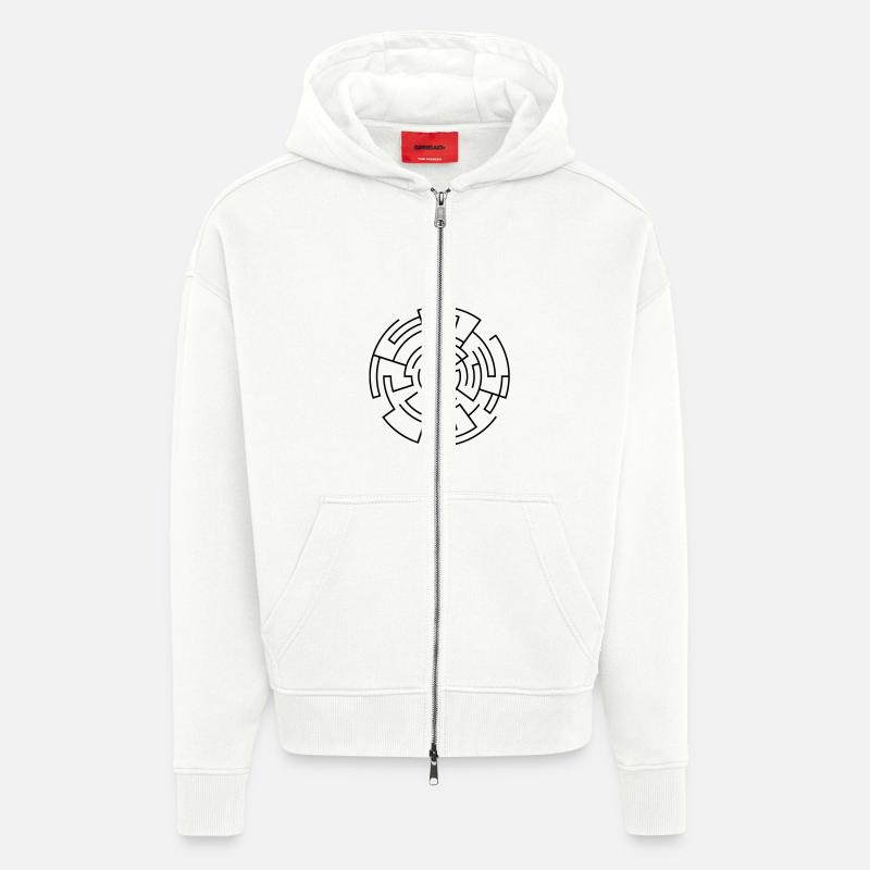 labyrinth - Zip Hoodie - made by SPREAD - OFF WHITE