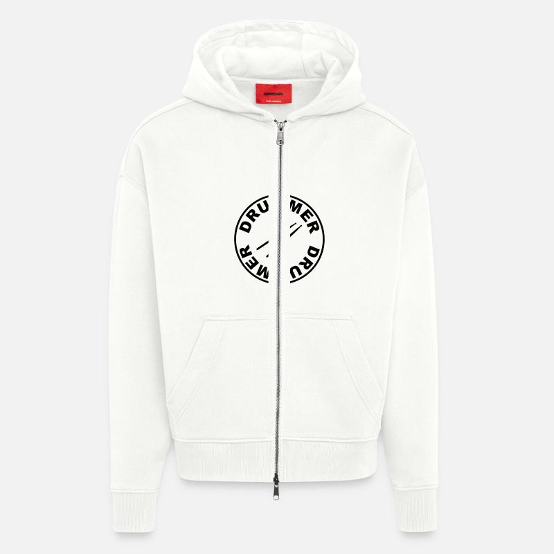 Drummer - rund - Veste à capuche bio épaisse oversize fabriqué en UE - OFF WHITE