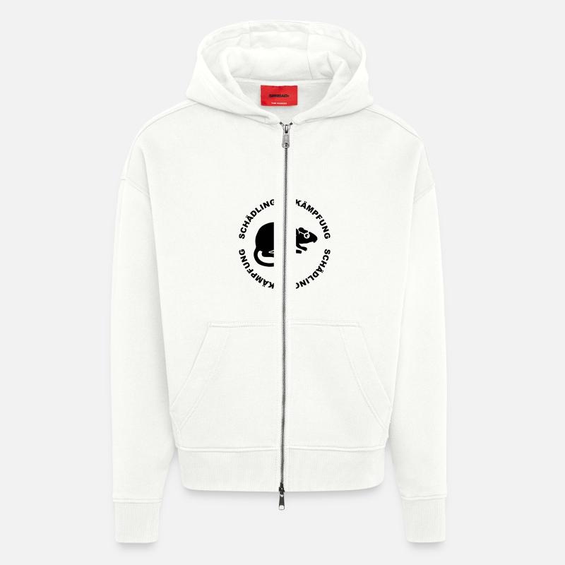 Schädlingdbekaempfung - Zip Hoodie - made by SPREAD - OFF WHITE