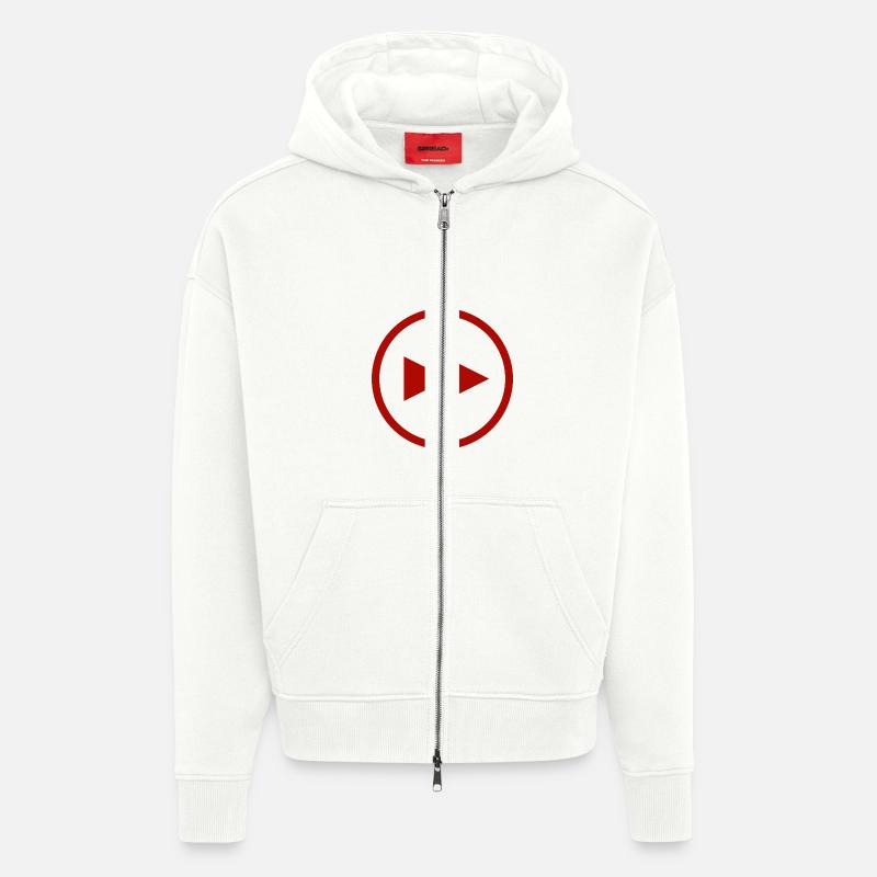 Fast forward red - Zip Hoodie - made by SPREAD - OFF WHITE