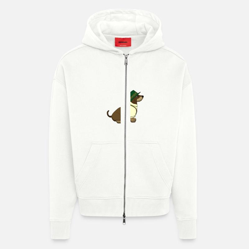 bayerischer Dackelbua - Zip Hoodie - made by SPREAD - OFF WHITE