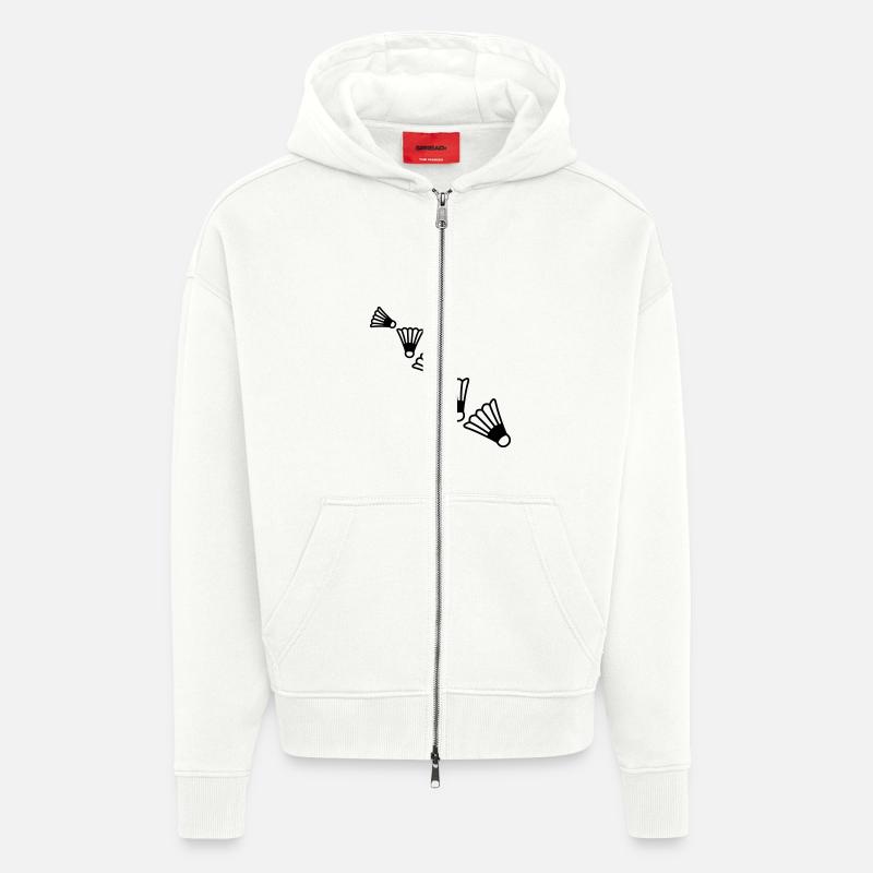 Badmintons Pattern - Zip Hoodie - made by SPREAD - OFF WHITE