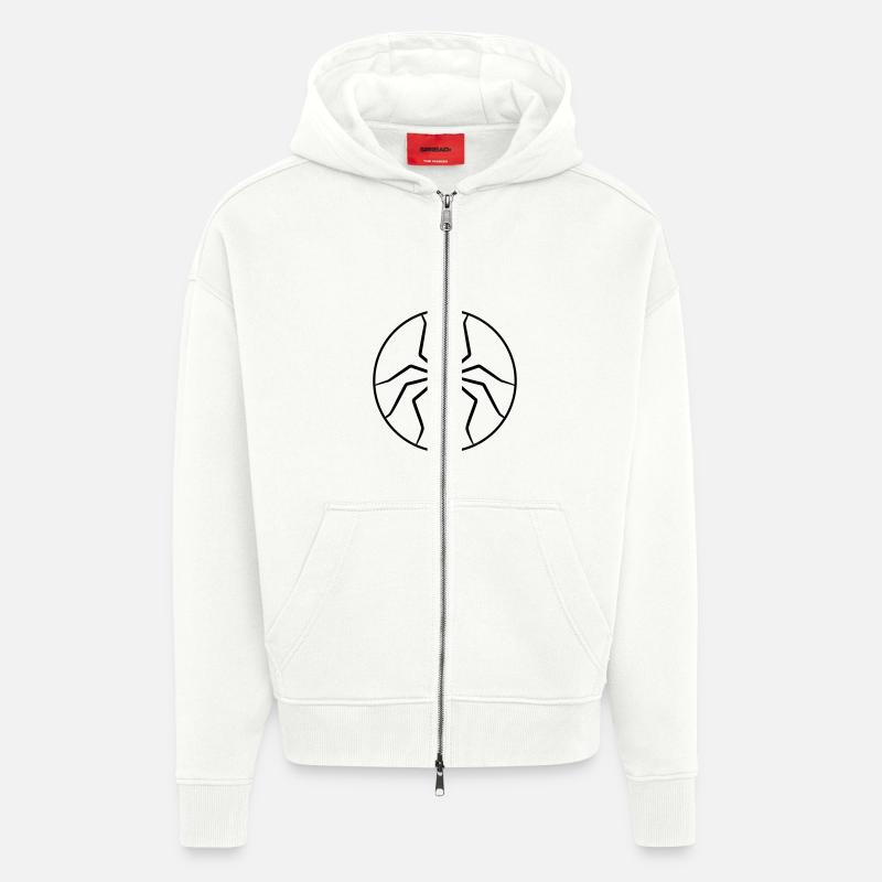 Circle Spider Logo Design - Veste à capuche bio épaisse oversize fabriqué en UE - OFF WHITE