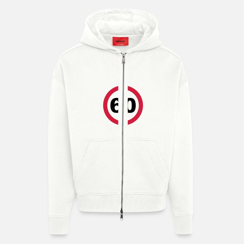 60 Anniversaire - Veste à capuche bio épaisse oversize fabriqué en UE - OFF WHITE