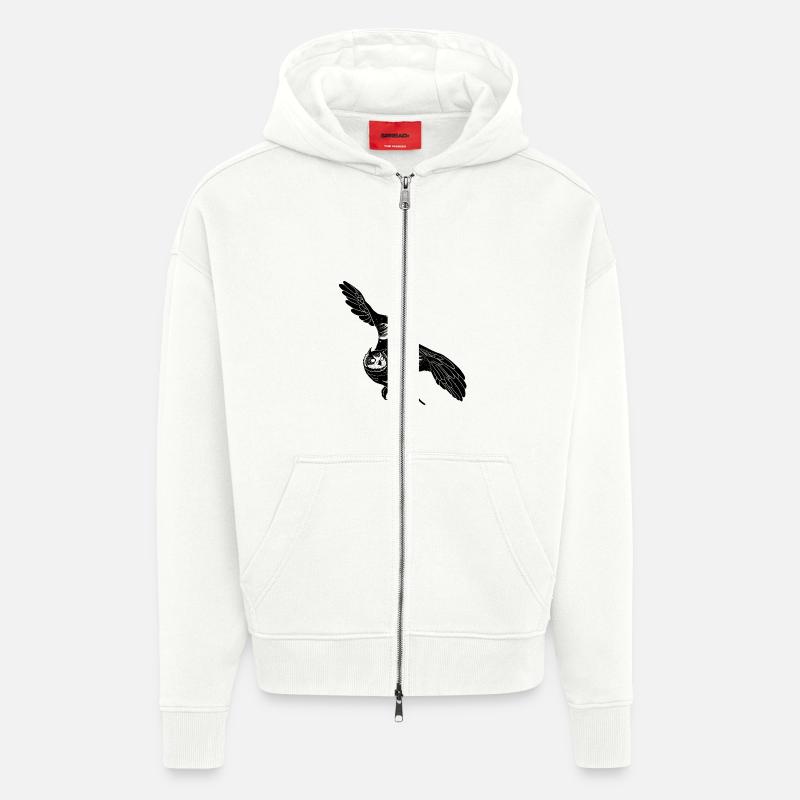 Universum Eule - Zip Hoodie - made by SPREAD - OFF WHITE