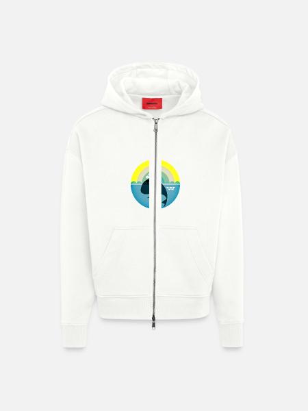 Whale - Zip Hoodie - made by SPREAD - OFF WHITE