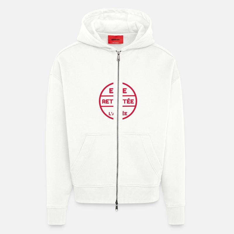 retraite / retraité / retraitée / pension - Veste à capuche bio épaisse oversize fabriqué en UE - OFF WHITE