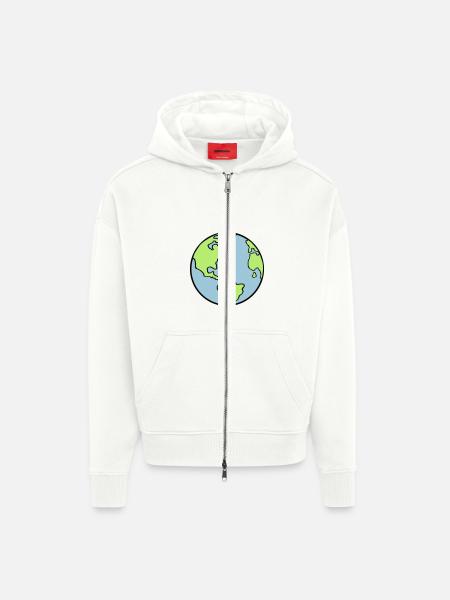 erde_002 - Zip Hoodie - made by SPREAD - OFF WHITE
