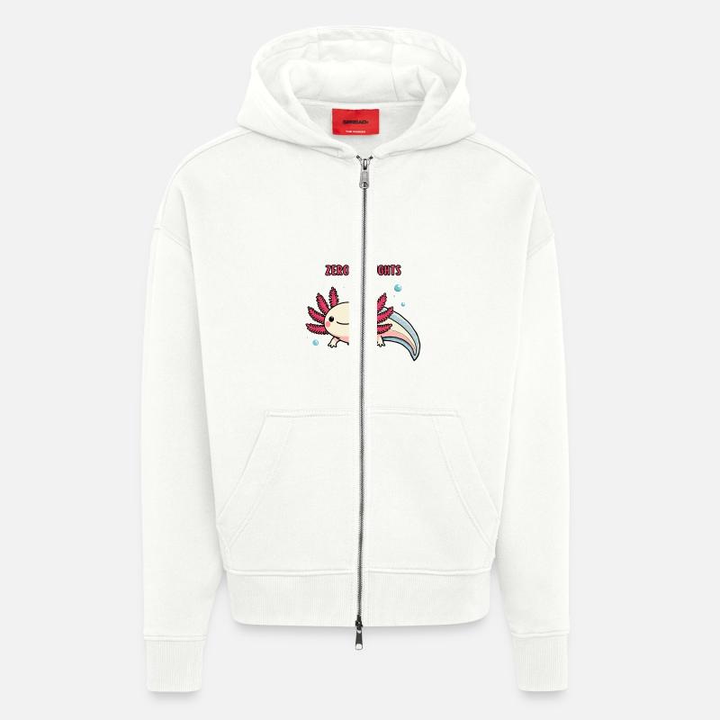 Axolotl - Zéro pensée - Veste à capuche bio épaisse oversize fabriqué en UE - OFF WHITE
