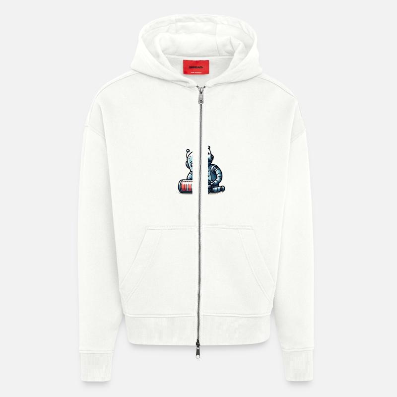 Robot Weak Battery Robo-Problems - Veste à capuche bio épaisse oversize fabriqué en UE - OFF WHITE