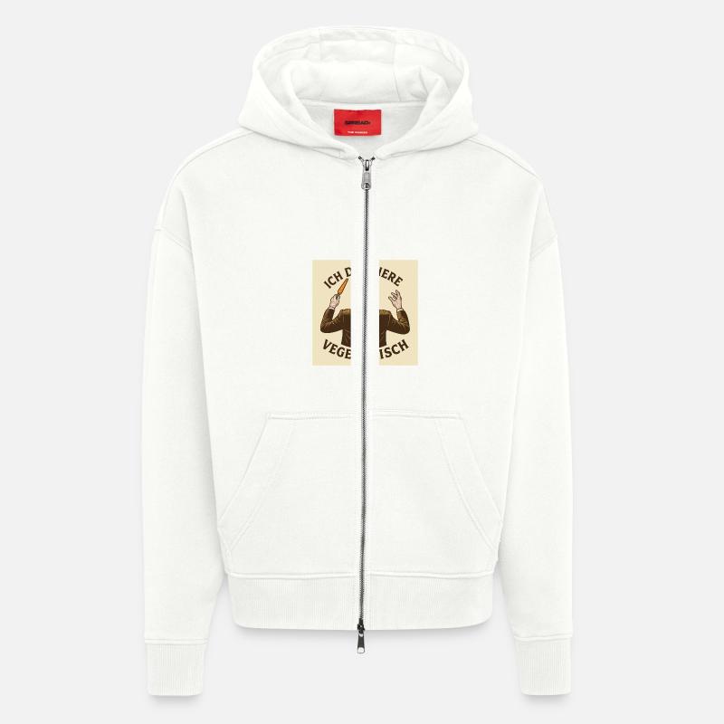 Dirigent Ich dirigiere vegetarisch - Zip Hoodie - made by SPREAD - OFF WHITE