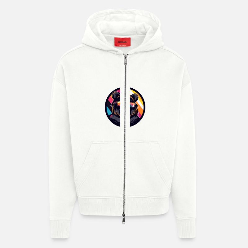 Bär Comic Cool Sommer - Zip Hoodie - made by SPREAD - OFF WHITE