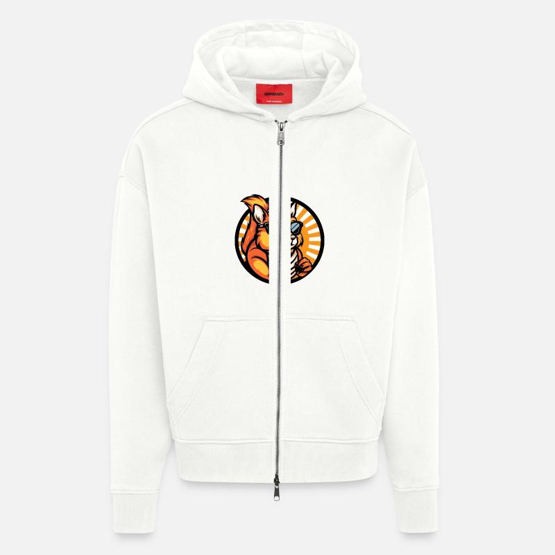 Squirrel Comic Cool Summer - Zip Hoodie - made by SPREAD - OFF WHITE