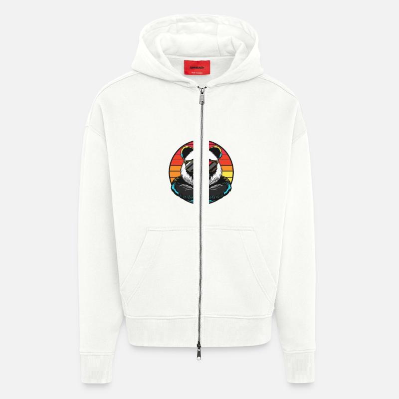 Panda Comic Cool Sommer - Zip Hoodie - made by SPREAD - OFF WHITE