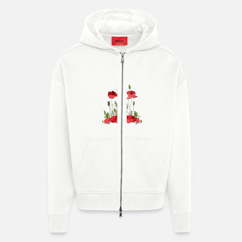 Fleur - Veste à capuche bio épaisse oversize fabriqué en UE - OFF WHITE