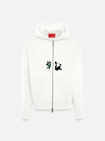 Pandodo - Veste à capuche bio épaisse oversize fabriqué en UE - OFF WHITE