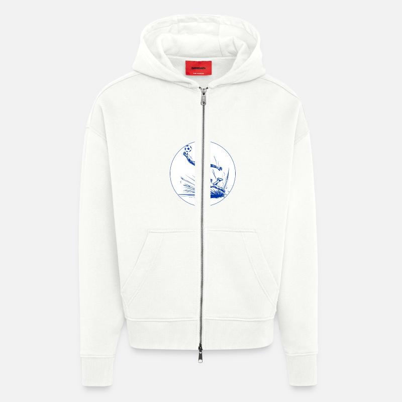 Torwart (blau-weiß) - Zip Hoodie - made by SPREAD - OFF WHITE
