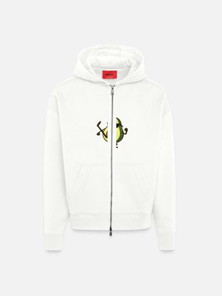 Avocado Karate - Zip Hoodie - made by SPREAD - OFF WHITE
