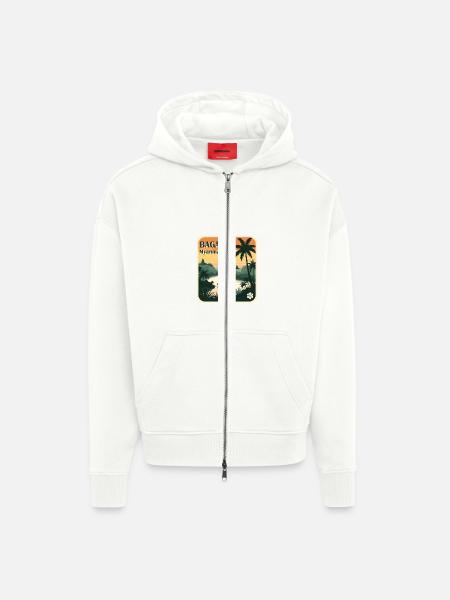 Bagan, Myanmar - Zip Hoodie - made by SPREAD - OFF WHITE