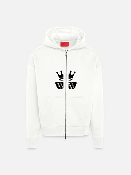 Sonnenbrille Krone Urlaub - Zip Hoodie - made by SPREAD - OFF WHITE